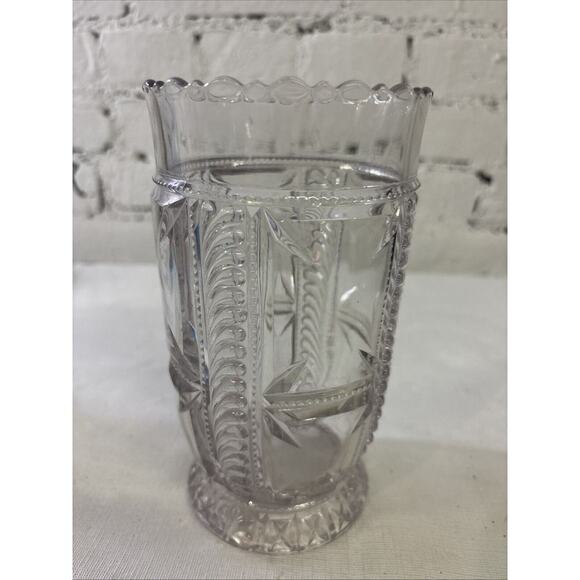 Antique Celery Vase US GLASS c1891. Feather Plume & Block. Excellent Condition. - Picture 2 of 9